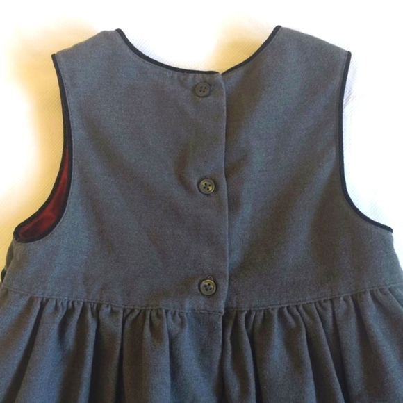 vintage gymboree fancy winter dress with velvet floral details 3T toddler girls - Picture 9 of 9